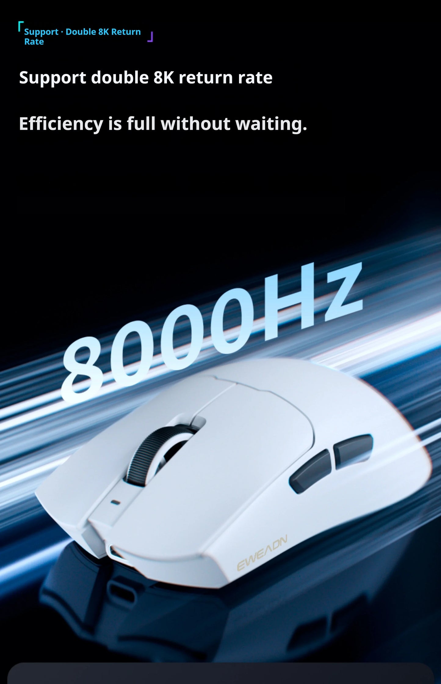 EWEADN S9 Pro/S9 Ultra Wireless Dual-model PAW3395/PAW3950 Lightweight Ergonomics Pc Accessories 8K E-sports Gamer Mouse Gift