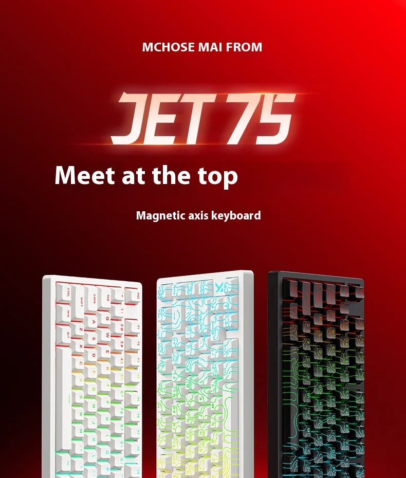 MCHOSE Jet 75 Mechancial Keyboard 8k Low Latency Magnetic Switch Esports Grade Gasket Structure Customized Wired Gaming Keyboard