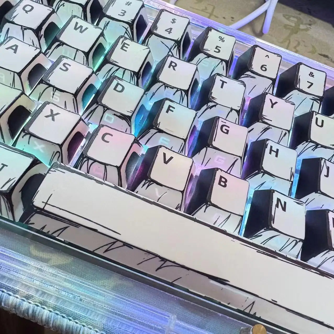 151 Keys Comic Theme Keycap Alice Set PBT Manga Style Keyboard Cap Cherry Profile Gaming KeyCap for Mechanical Keyboard 1.5u Alt