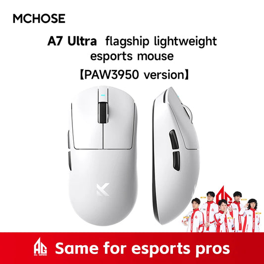 MCHOSE A7 Pro Ultra Series 2.4g Wireless Gaming E-sports Mouse PAW3950 Custom Lightweight Low Delay Ergonomics Accessories