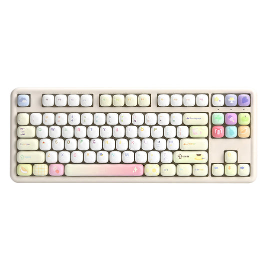 YUNZII Yellow Doodle MOG Dye Sub PBT Keycaps, 138 Keys Custom Cute MOG Profile Keycap Set for Mechanical Gaming Keyboards
