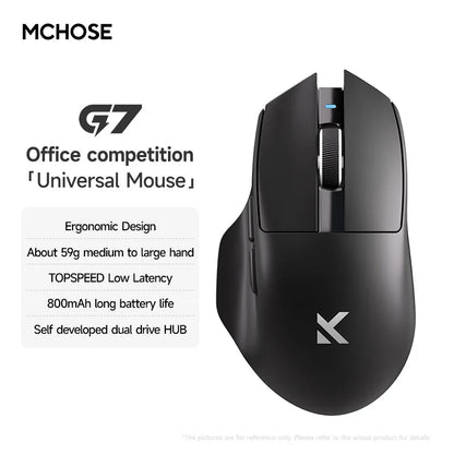 MCHOSE G7 Wireless Mouse.Low-Power Ergonomic Design Lightweight Gaming Mouse with Three Mode Connection High Performance