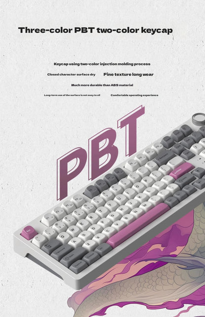 SKN Qinglong Mechanical Keyboard Three-Mode Connection Gasket Structure Hot Plug Low Latency Gaming Keyboard Work Effortlessly
