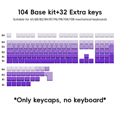 NPKC Gradient OEM PBT Keycaps Doubleshot Mechanical Keyboard Keycaps Custom Keycap Key Caps Side Printed Legends 136Keys Backlit