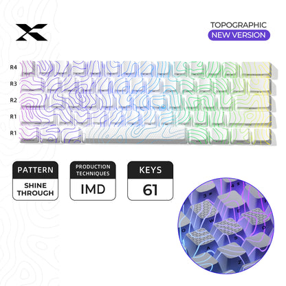 XVX 地形新版圖案透光 OEM 輪廓 IMD 技術鍵帽套裝 118 鍵