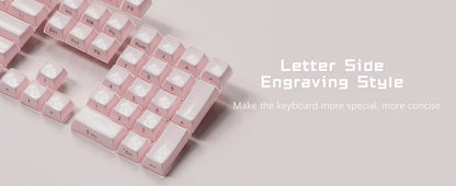 113 Key Jelly Round Side Keycaps Ice Crystal Translucent Pink OEM Profile Key cap for Cherry MX 61 68 104 Mechanical Keyboard