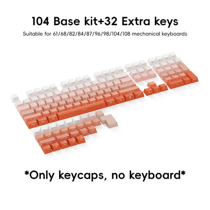 NPKC Gradient OEM PBT Keycaps Doubleshot Mechanical Keyboard Keycaps Custom Keycap Key Caps Side Printed Legends 136Keys Backlit