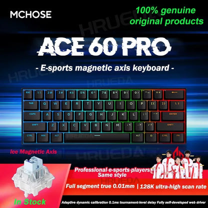 MCHOSE ACE68 Magnetic Keyboard Wired Mechanical ACE60 Pro for Gaming 0.01mm RapidTrigg 8000Hz SOCD/Rs 0.125ms 128K Sampling Rate