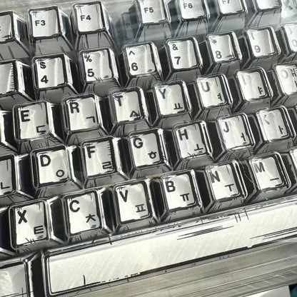 151 鍵漫畫主題鍵帽愛麗絲套裝 PBT 漫畫風格鍵盤帽 Cherry 輪廓遊戲鍵帽適用於機械式鍵盤 1.5u Alt
