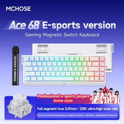 MCHOSE ACE68 Magnetic Keyboard Wired Mechanical ACE60 Pro for Gaming 0.01mm RapidTrigg 8000Hz SOCD/Rs 0.125ms 128K Sampling Rate