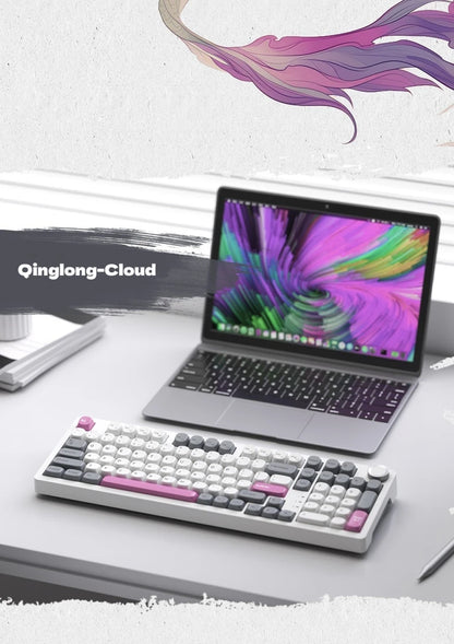 SKN Qinglong Mechanical Keyboard Three-Mode Connection Gasket Structure Hot Plug Low Latency Gaming Keyboard Work Effortlessly