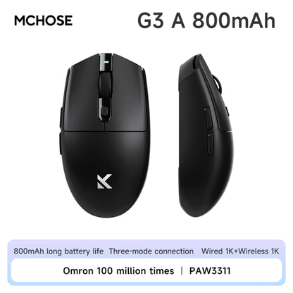 MCHOSE G3 Tri-Mode Wireless Gaming Mouse-PAW3311 Sensor,Type-C 2.4G/Bluetooth/Wired,Ultra-Light Ergonomic for PC/Laptop Gaming