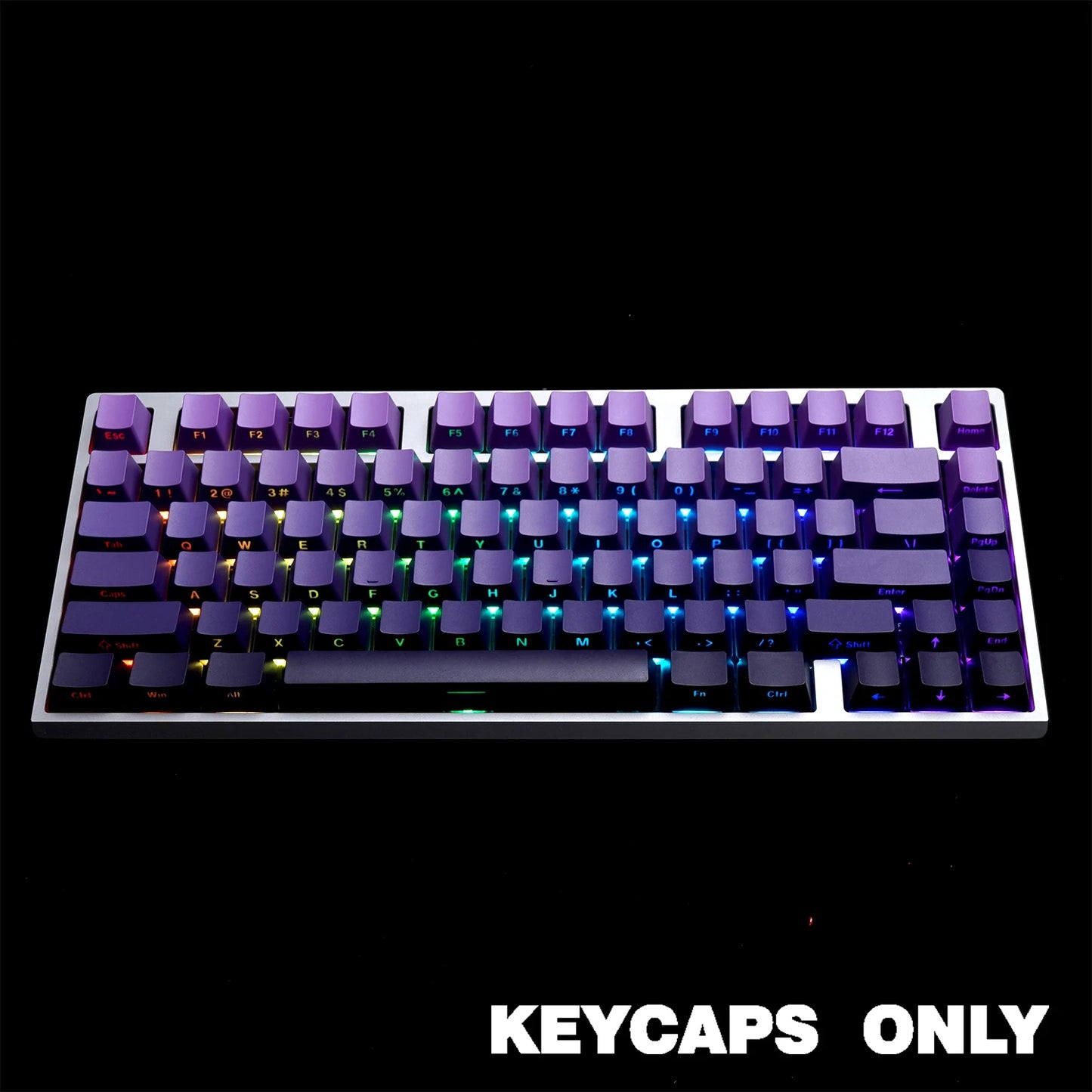 NPKC Gradient OEM PBT Keycaps Doubleshot Mechanical Keyboard Keycaps Custom Keycap Key Caps Side Printed Legends 136Keys Backlit
