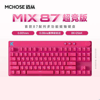 MCHOSE MIX87 Magnetic Switch Gaming Keyboards 8K 0.001mmRT RGB Light Custom Wired Mechanical Keyboard PC E-Sports Accessory Gift