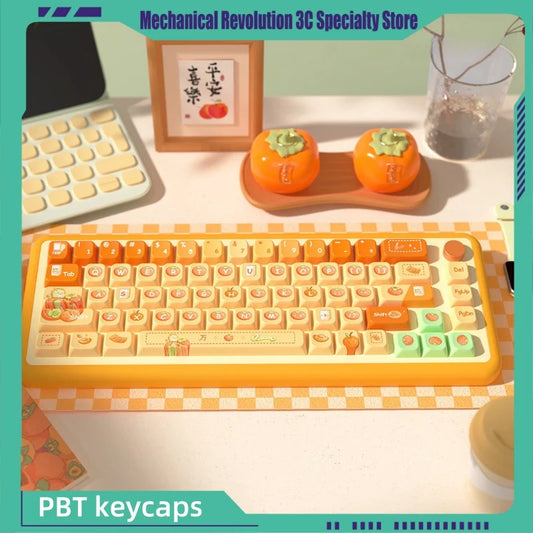 138/158key orange themed keycaps MDA profile Pbt thermal sublimation original cute keycaps mechanical game keyboard key cap gift