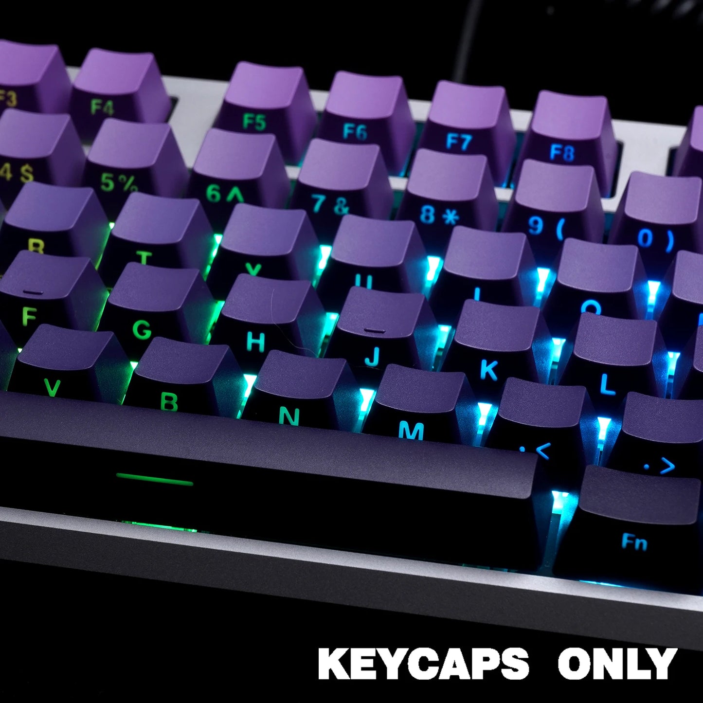 NPKC Gradient OEM PBT Keycaps Doubleshot Mechanical Keyboard Keycaps Custom Keycap Key Caps Side Printed Legends 136Keys Backlit