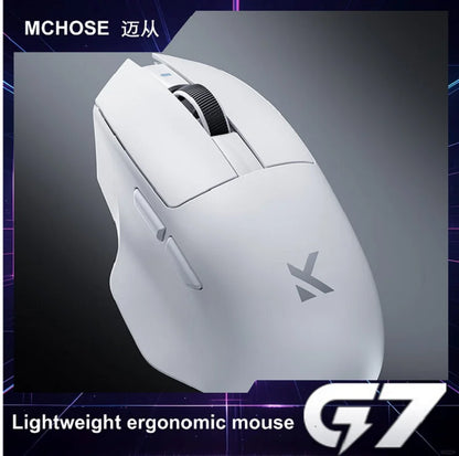MCHOSE G7 Wireless Mouse.Low-Power Ergonomic Design Lightweight Gaming Mouse with Three Mode Connection High Performance