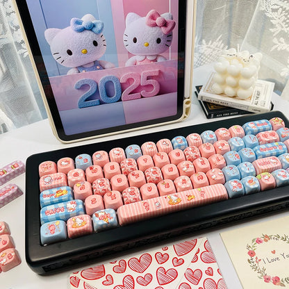 130+ Keys MOA Profile KT Cat PBT Keycaps Customs 5 Side Dye Sub Key caps  for Cherry Gateron MX Switches Mechanical Keyboards