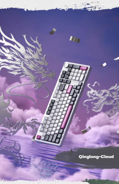 SKN Qinglong Mechanical Keyboard Three-Mode Connection Gasket Structure Hot Plug Low Latency Gaming Keyboard Work Effortlessly