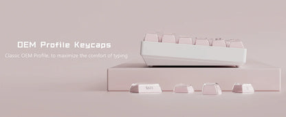 113 Key Jelly Round Side Keycaps Ice Crystal Translucent Pink OEM Profile Key cap for Cherry MX 61 68 104 Mechanical Keyboard