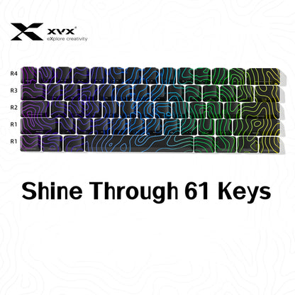 XVX 地形新版圖案透光 OEM 輪廓 IMD 技術鍵帽套裝 118 鍵