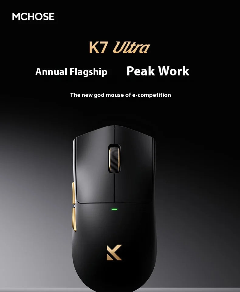 MCHOSE K7 Ultra Wireless Mouse Lightweight Gaming E-sports Mouse Wired /2.4G/ Bluetooth 3 Modes PAW3950 Dual Drive PC Accessorie