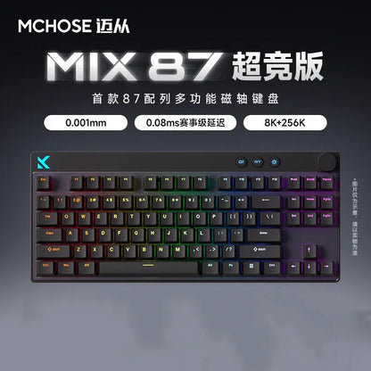 MCHOSE MIX87 Magnetic Switch Gaming Keyboards 8K 0.001mmRT RGB Light Custom Wired Mechanical Keyboard PC E-Sports Accessory Gift