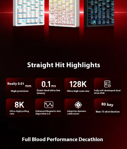 MCHOSE Jet 75 Mechancial Keyboard 8k Low Latency Magnetic Switch Esports Grade Gasket Structure Customized Wired Gaming Keyboard