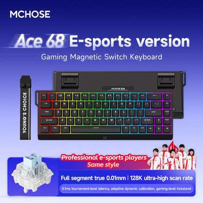 MCHOSE ACE68 Magnetic Keyboard Wired Mechanical ACE60 Pro for Gaming 0.01mm RapidTrigg 8000Hz SOCD/Rs 0.125ms 128K Sampling Rate