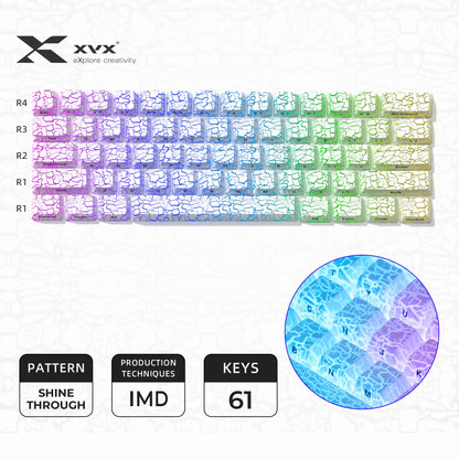 XVX 地形新版圖案透光 OEM 輪廓 IMD 技術鍵帽套裝 118 鍵