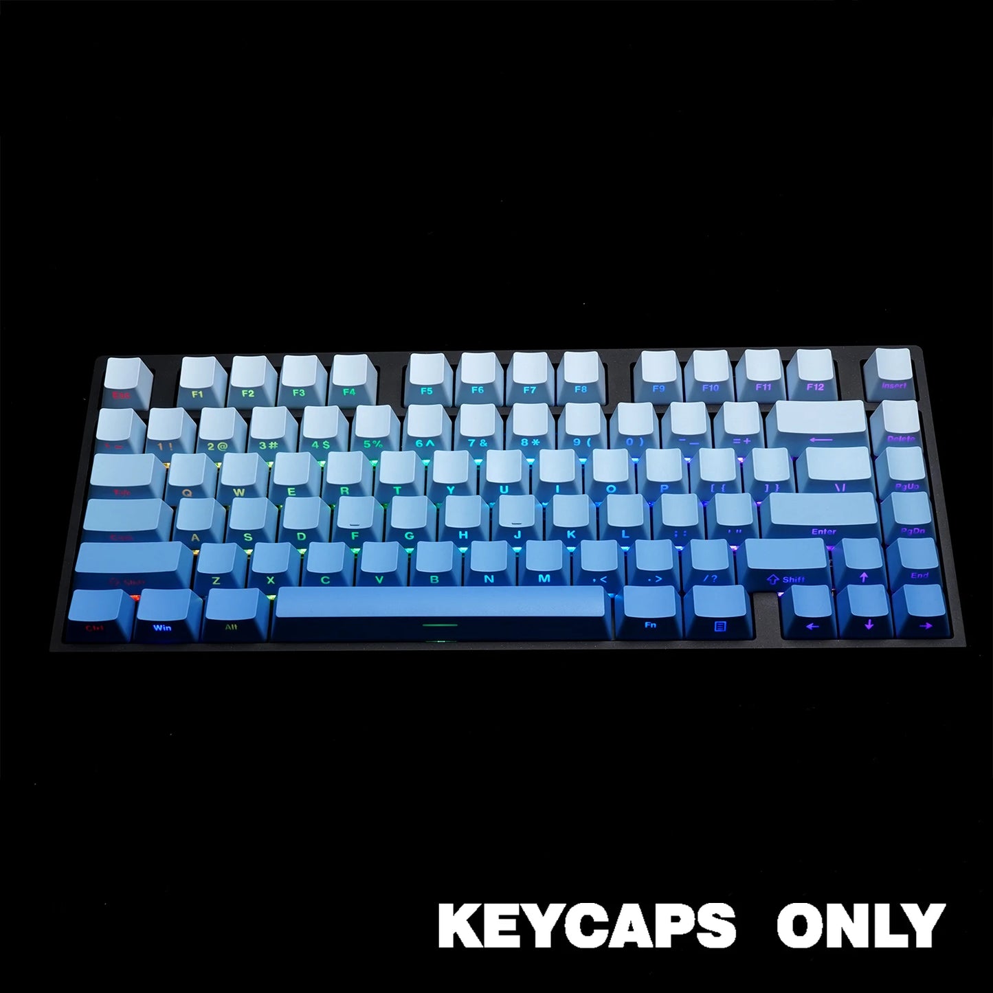 NPKC Gradient OEM PBT Keycaps Doubleshot Mechanical Keyboard Keycaps Custom Keycap Key Caps Side Printed Legends 136Keys Backlit