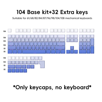 NPKC Gradient OEM PBT Keycaps Doubleshot Mechanical Keyboard Keycaps Custom Keycap Key Caps Side Printed Legends 136Keys Backlit