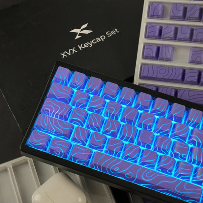 XVX 地形新版圖案透光 OEM 輪廓 IMD 技術鍵帽套裝 118 鍵
