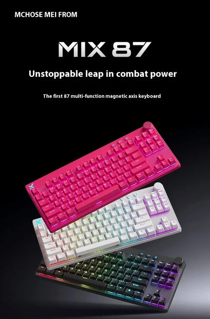 MCHOSE MIX87 Magnetic Switch Gaming Keyboards 8K 0.001mmRT RGB Light Custom Wired Mechanical Keyboard PC E-Sports Accessory Gift