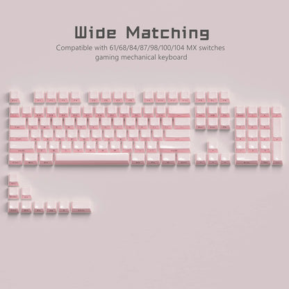 113 Key Jelly Round Side Keycaps Ice Crystal Translucent Pink OEM Profile Key cap for Cherry MX 61 68 104 Mechanical Keyboard