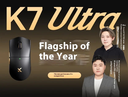 MCHOSE K7 Ultra Wireless Mouse Lightweight Gaming E-sports Mouse Wired /2.4G/ Bluetooth 3 Modes PAW3950 Dual Drive PC Accessorie