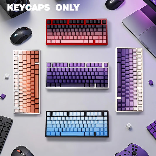 NPKC Gradient OEM PBT Keycaps Doubleshot Mechanical Keyboard Keycaps Custom Keycap Key Caps Side Printed Legends 136Keys Backlit