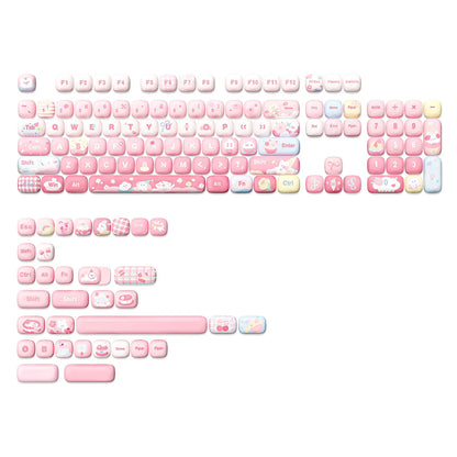 YUNZII Yellow Doodle MOG Dye Sub PBT Keycaps, 138 Keys Custom Cute MOG Profile Keycap Set for Mechanical Gaming Keyboards