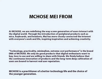 MCHOSE K7 Ultra Wireless Mouse Lightweight Gaming E-sports Mouse Wired /2.4G/ Bluetooth 3 Modes PAW3950 Dual Drive PC Accessorie